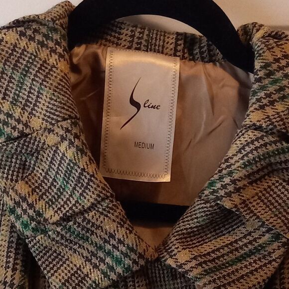 Vintage S line Pleated Peter Pan, Double Breasted Women's Cropped Jacket - Picture 2 of 7